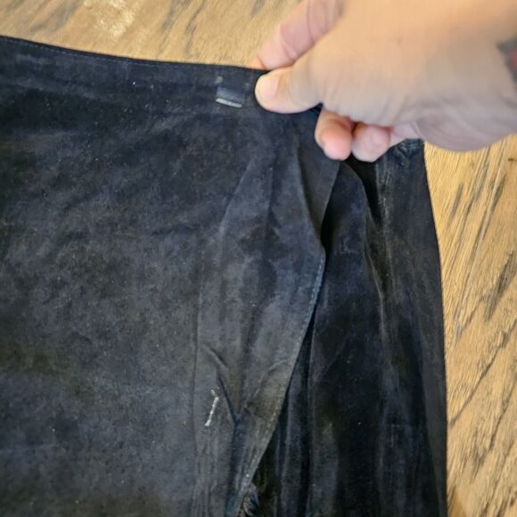 Chico's Navy A-Line Skirt with Fringe Detail - Picture 3 of 4